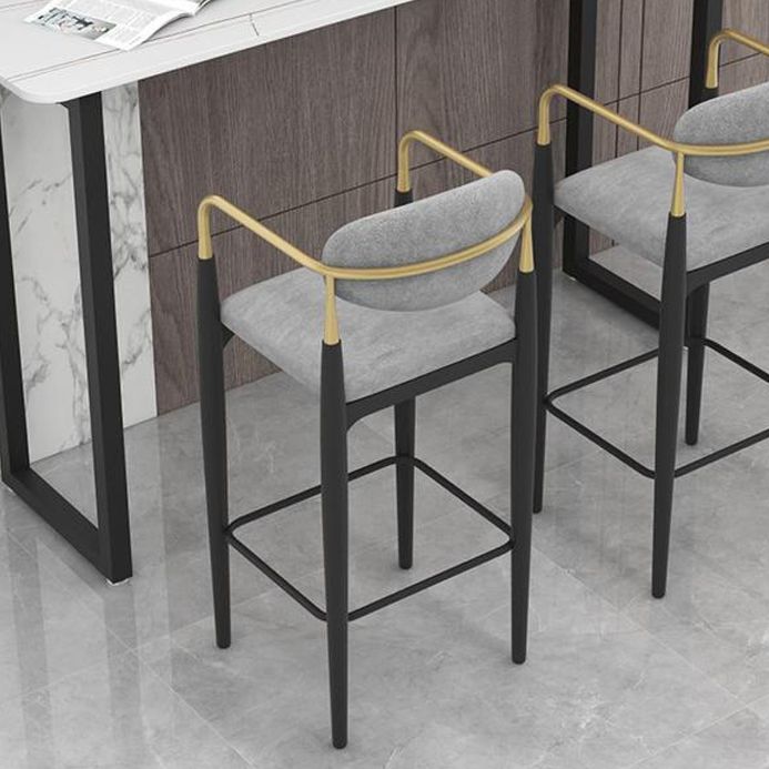 Contemporary Kitchen Dining Arm Chair Upholstered Dining Chair in Grey