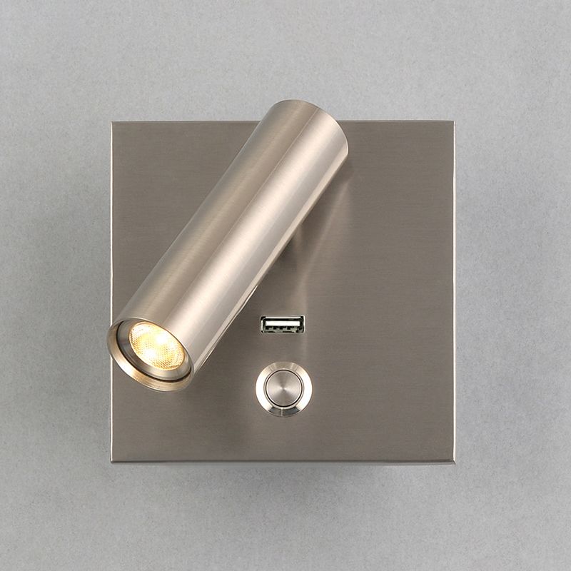 Vierkante metalen basis LED SCONCE LAMP 4.3 "H MODERNE STIJL MINI WOORD MONTAGE LICHT VOOR SLAAPKAMER