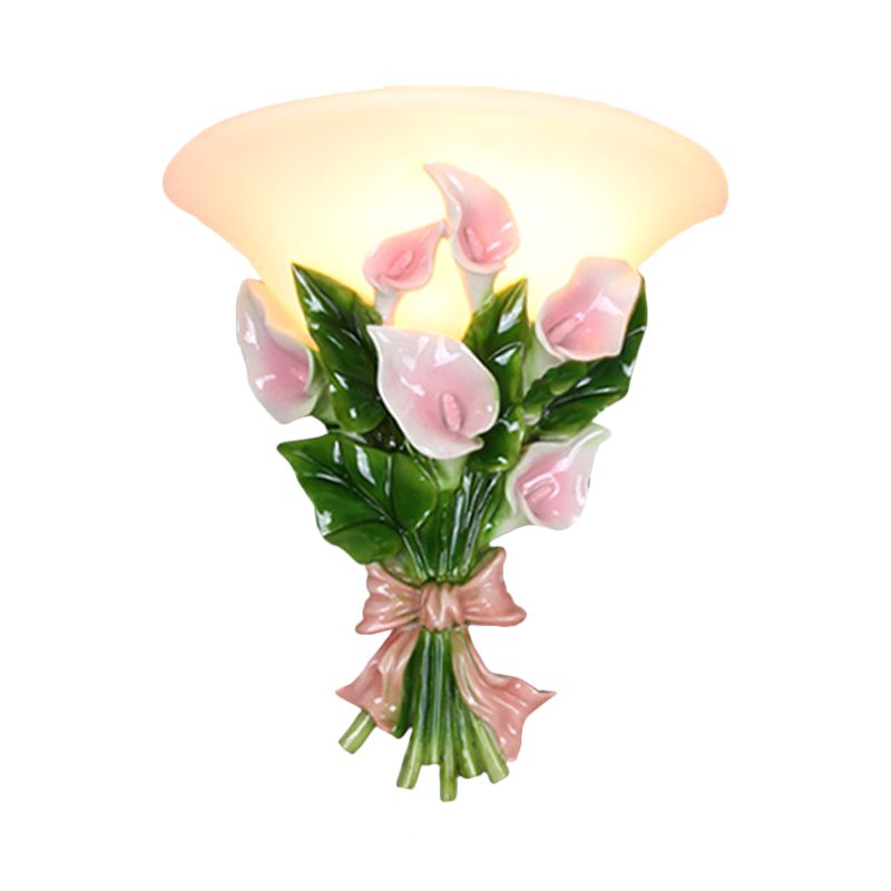 Bouquet de résine Flush Mount moderne 1 Murau clair Appiculture de lumière en noir / vert avec verre givré en opale
