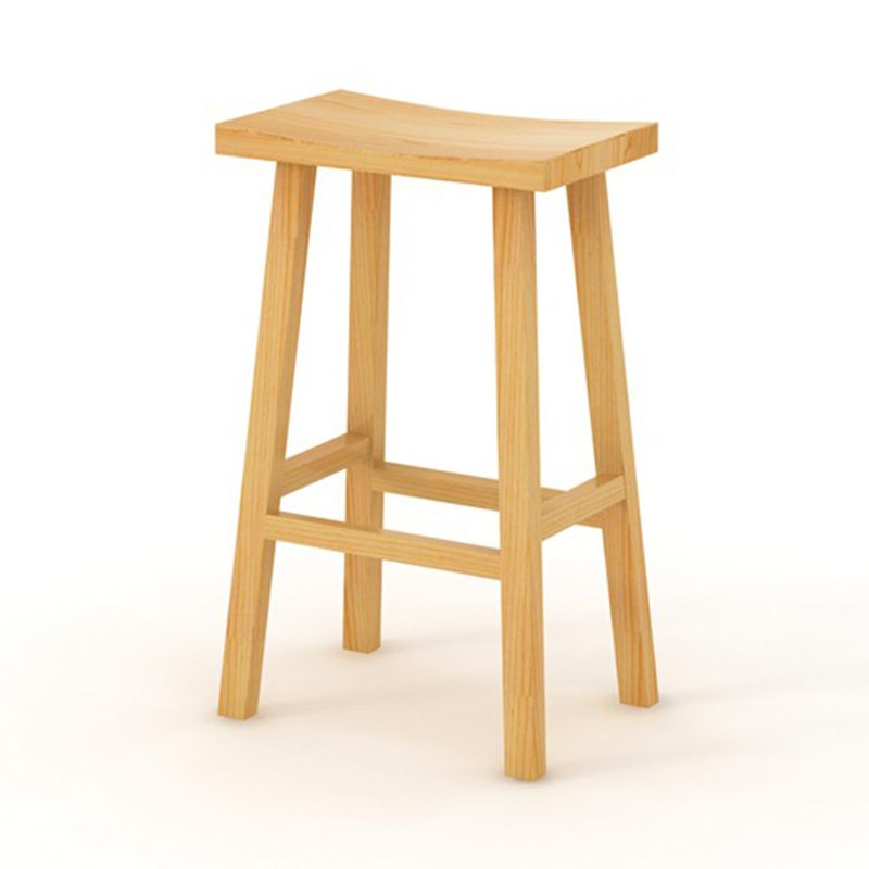 Coffee Shop Simple Wood Barstool Indoor Wood 4 Legs Bar Stool with Pedal