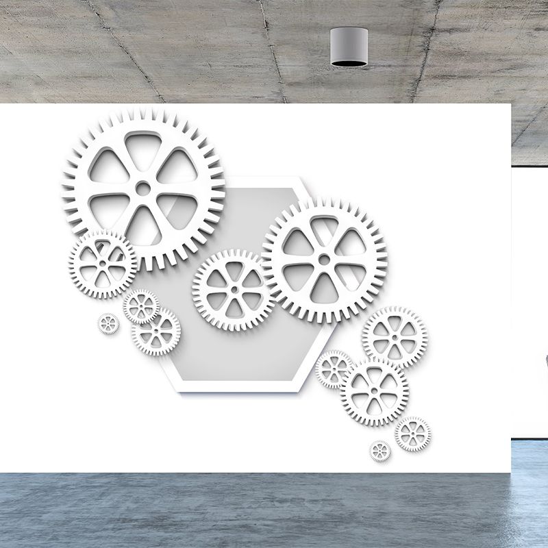 Gearwheel Customized Wall Mural Mildew Resistant Wallpaper for Dining Room