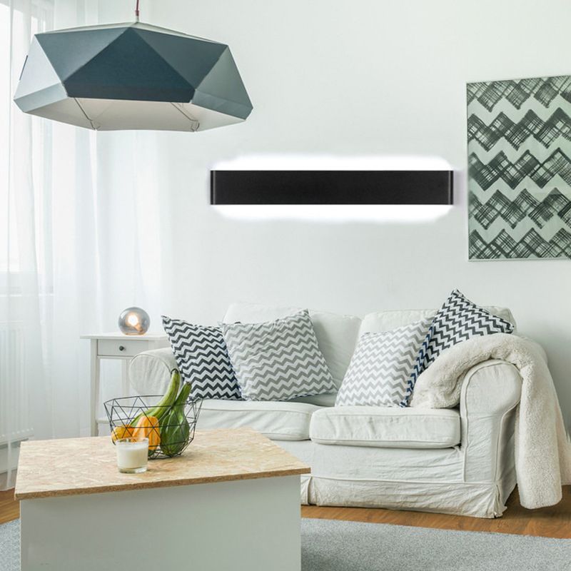 MODERNE SEMPLE SIMPLE RECTANGULAIRE LIGNE CHAPE MUR MONDE ALUMINUM 1 Appliques légères pour le devant du miroir.