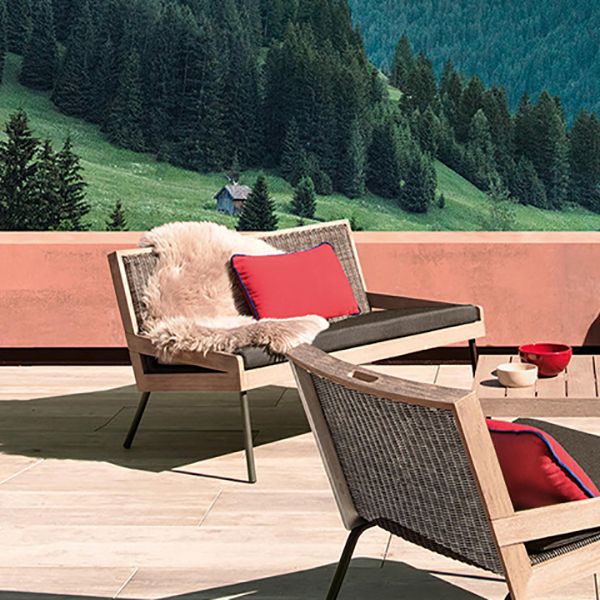 Wood Scoring Patio Sofa 1 Piece Set UV Resistant Outdoor Patio Sofa