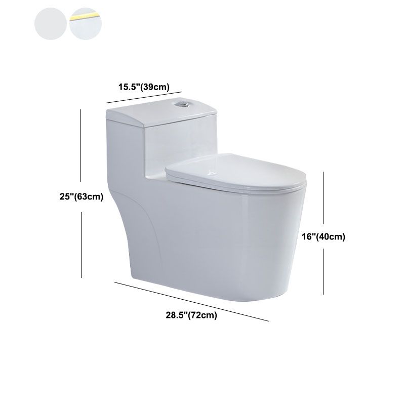Siphon Jet Toilet Traditional One-Piece Toilet with Slow Close Seat