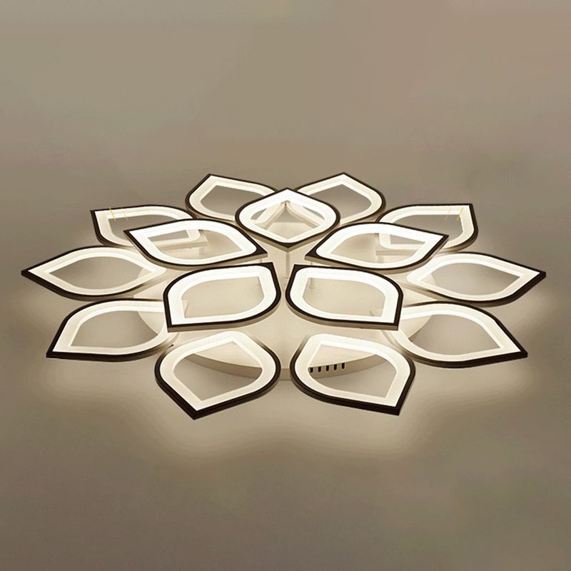 Floral Ceiling Light Fixture Nordic Style LED Close to Ceiling Lamp with Acrylic Shade