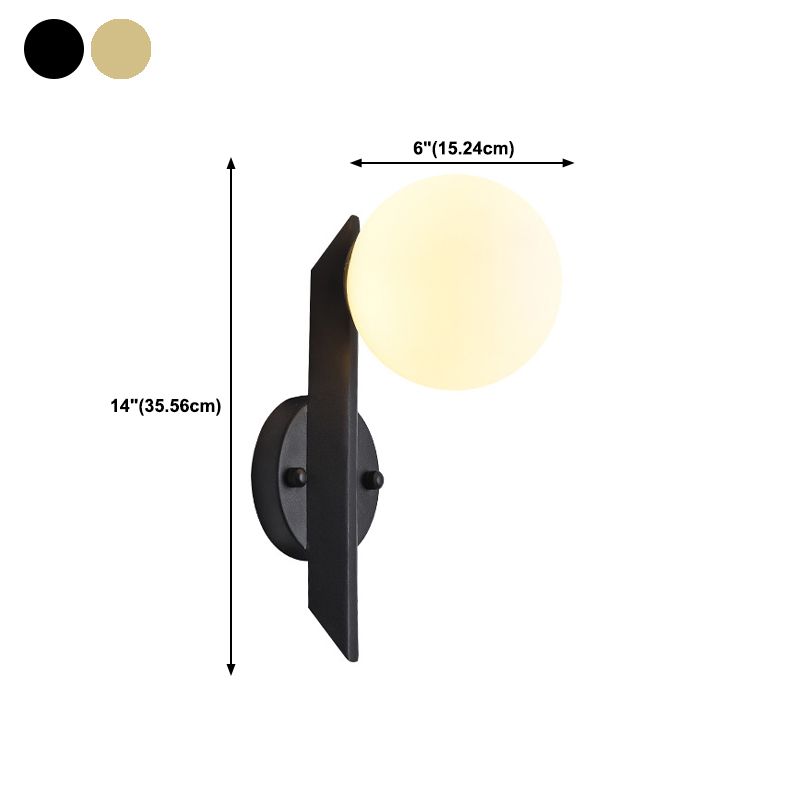 Modern Style Wall Sconce Glass 1 Light Ball Shape Sconces for Bedroom