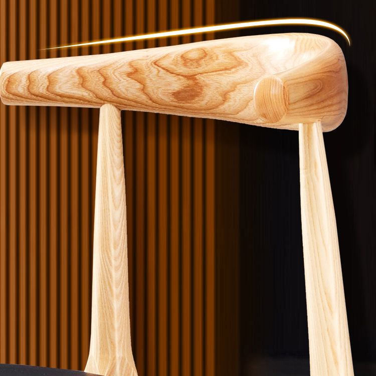 Chaise d'appoint de salle à manger contemporaine en bois, chaise de salle à manger à dossier ouvert avec pieds en noyer
