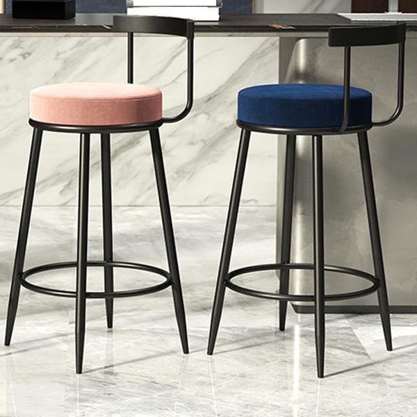 Industrial Bar-stool Round Counter Bar Stool for Kitchen with Metal Legs