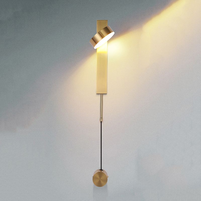 Metal Round Shape Wall Light Modern Style 1 Light Wall Mount Light