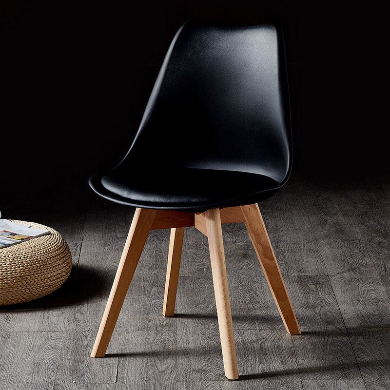 Wood Scandinavian Brasserie Side Chair Parsons Multi-color Dining Chair