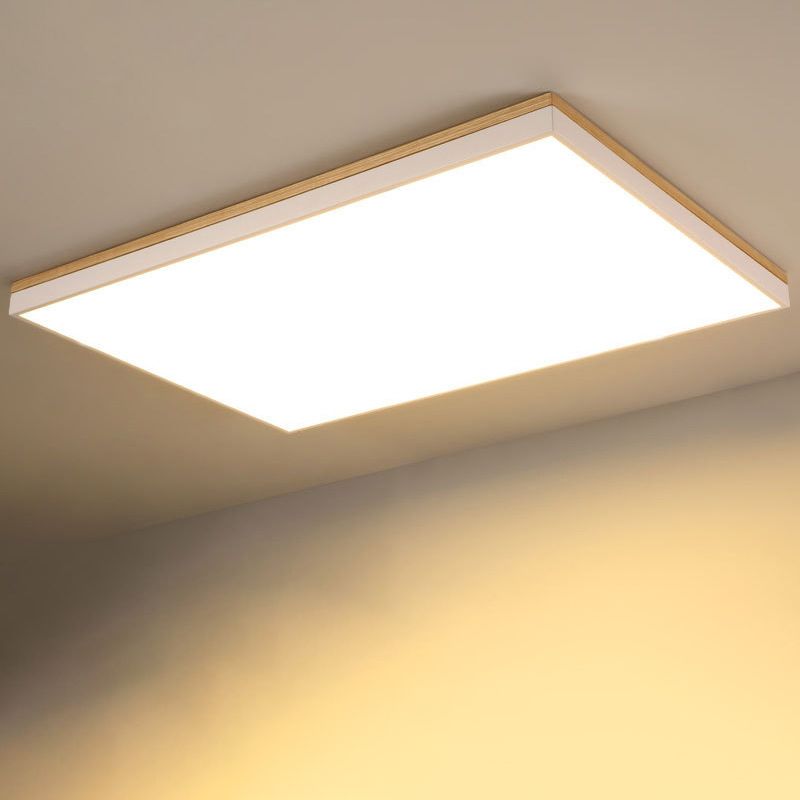 Einfachheit Moderne Holz Deckenmontage Leuchte mit Acryl Schatten für Wohnzimmer