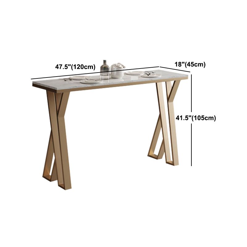 Glam Bar Table Set 1/2/5 Pieces Rectangle Stone Bar Table with High Stools