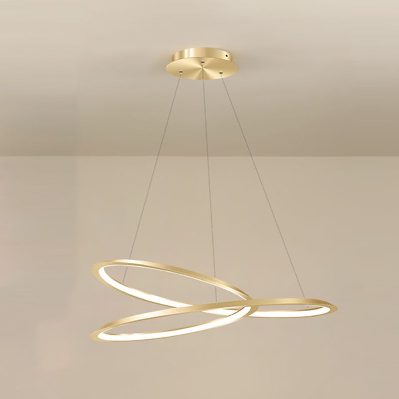 1 Light Twist Chandelier LED Modern Hanging Light Fixtures for Living Room Bedroom