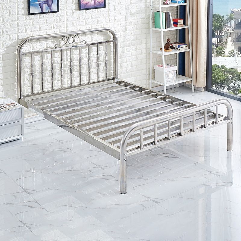 Contemporary Style Bed Frame Metal Standard Bed with Headboard