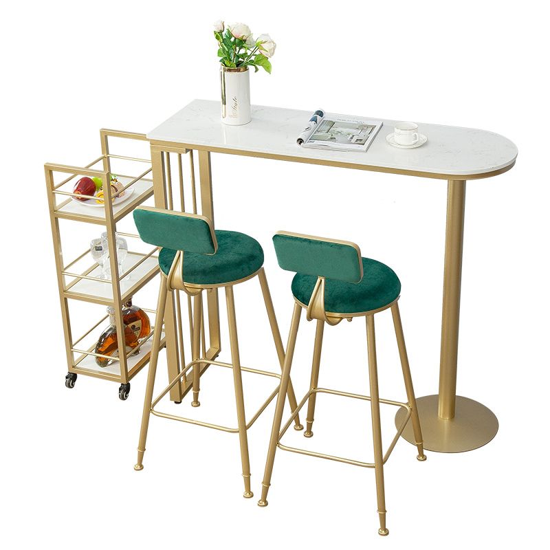 Modern Pub Table with Metal Frame Specialty White Top Bar Table