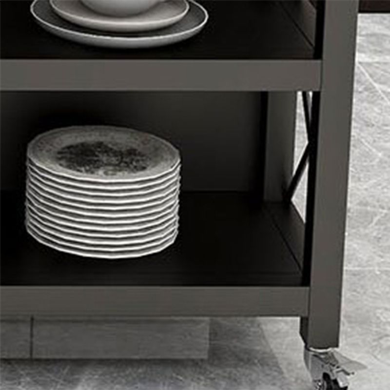 33.46" High Rolling Modern Kitchen Trolley Metal Kitchen Trolley for Dining Room