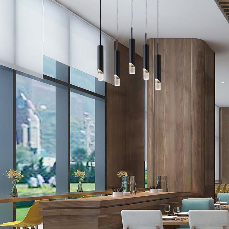 Modern Minimalist Style Tubes Pendant Lighting Fixtures Acrylic 1 Light Ceiling Lamp