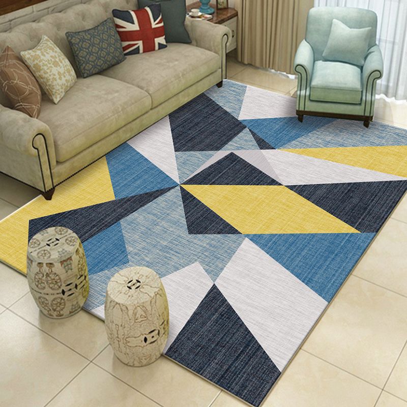 Zwart modern tapijten polyester grafisch gebied tapijt niet-slip achterste tapijt voor salon