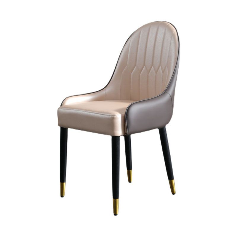 Scandinavian Upholstered Side Chairs Solid Back Chair for Kitchen