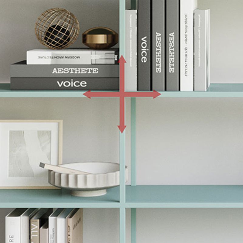 Vertical Metal Frame Bookshelf Modern Open Storage Bookcase , 10" W X 71" H