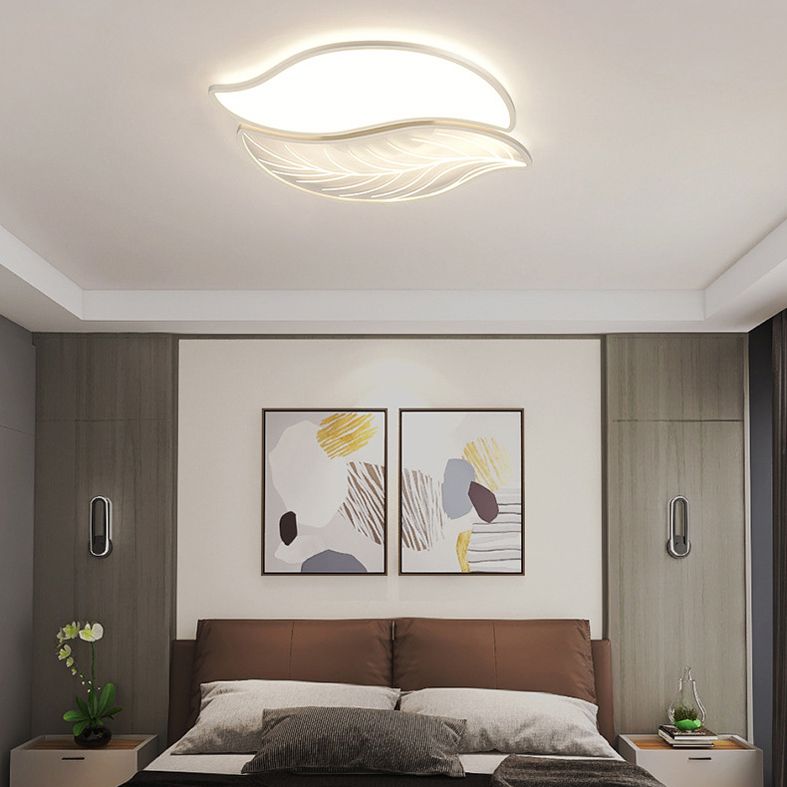 Lámpara empotrada moderna de acrílico con forma de hoja, iluminación empotrada LED para sala de estar