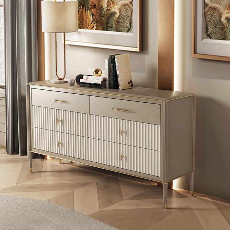 Traditional Horizontal Double Dresser Wood Storage Dresser for Home