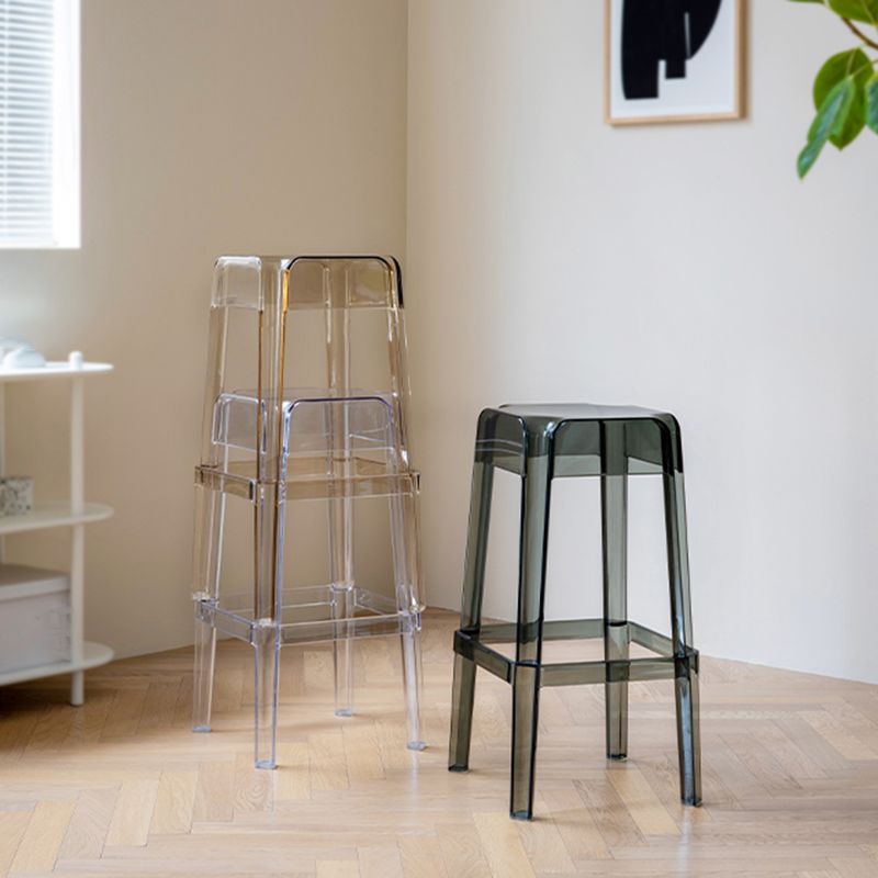 Nordic Style Stackable Barstool Transparent Plastic Bar Stool for Dinning Room