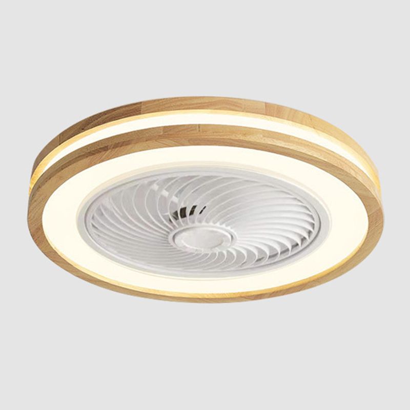 Geometric Ceiling Fan Lamp Nordic Style LED Wood Close to Ceiling Lamp