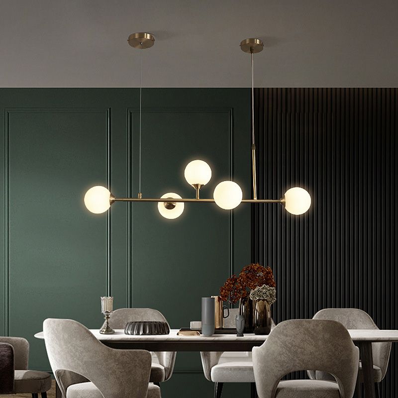 Round Island Lampellale Luci di vetro contemporaneo Fissature di illuminazione lampadario per il ristorante