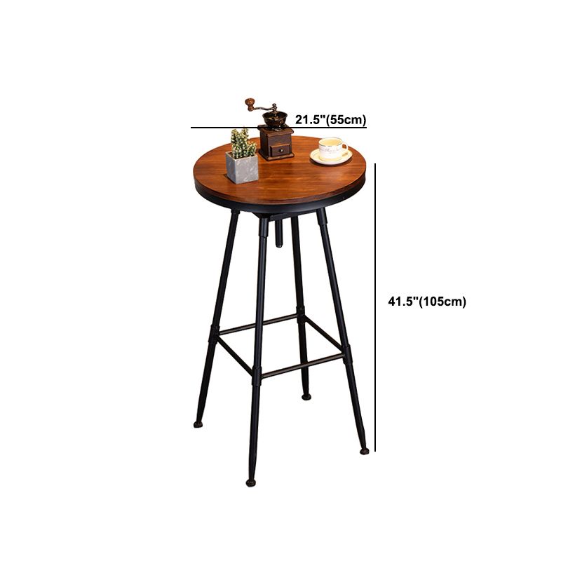 Industrial 1/2 Pieces Round Bar Table Set Solid Wood Bar Table Set for Home Use