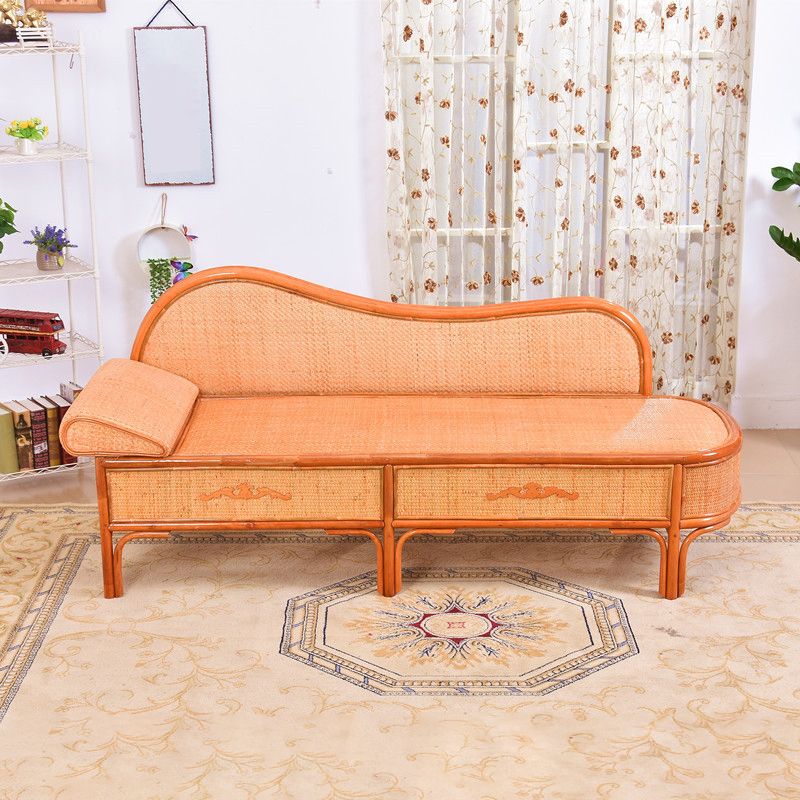 33" H Rattan Accent Chaise Lounge Chair/TV Chair with Pillow