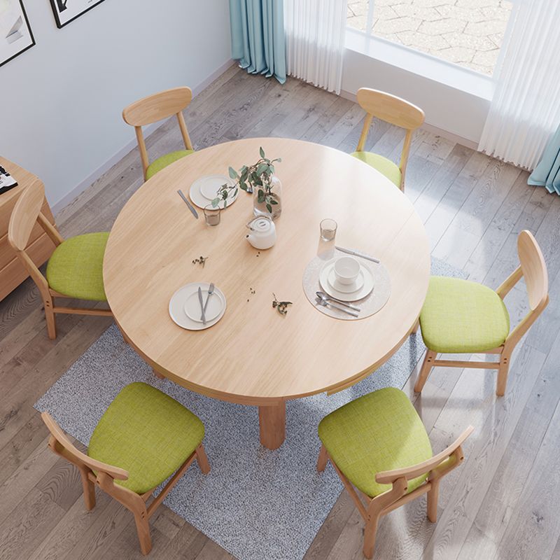 Contemporary Extendable Solid Wood Dining Table Kitchen Standard Dining Table with 4 Legs Base