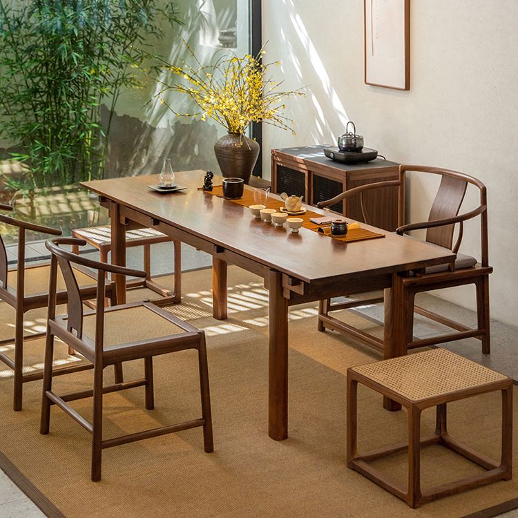 Cherry Wooden Table Rectangle Dining Table for Kitchen Dining Room