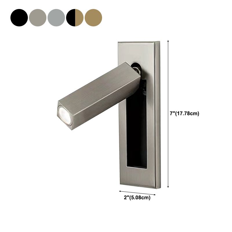 1-Light Rectangle Wall Mount Light Modern Style Metal Wall Sconce Lights