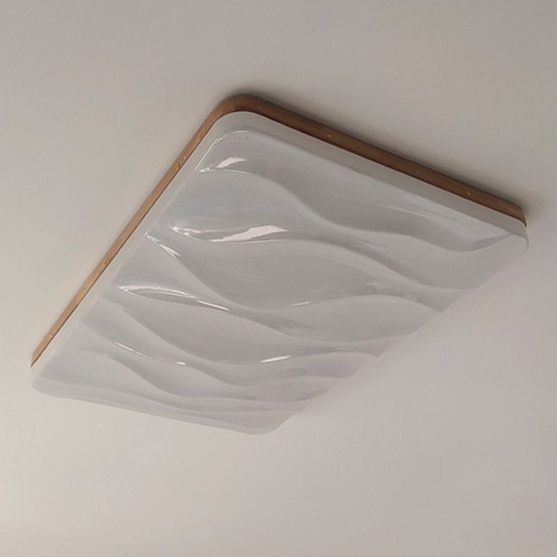 Plafonnier encastré en bois de forme carrée, style moderne, éclairage encastré à 1 lumière en marron