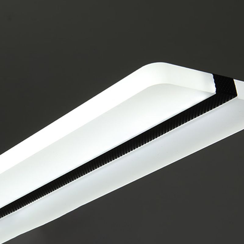 Zeitgenössische Insel Licht Rechteck Metall 1 helle Insellichter in Weiß