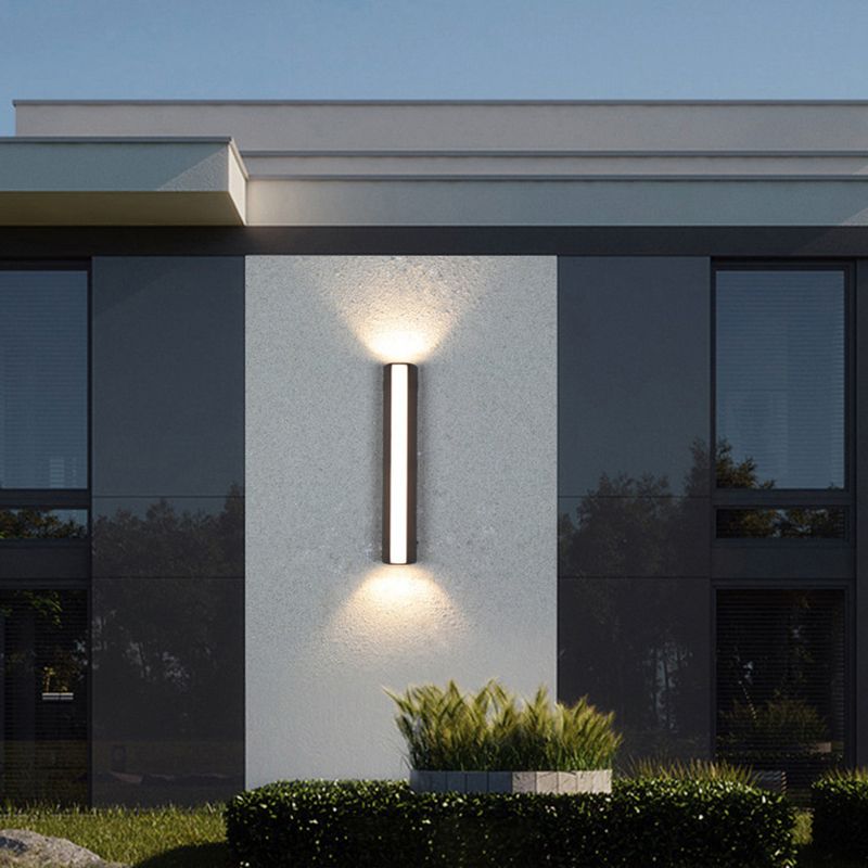 Modern Wall Sconce 1 illuminazione nero in alluminio nero illuminazione montata per giardino