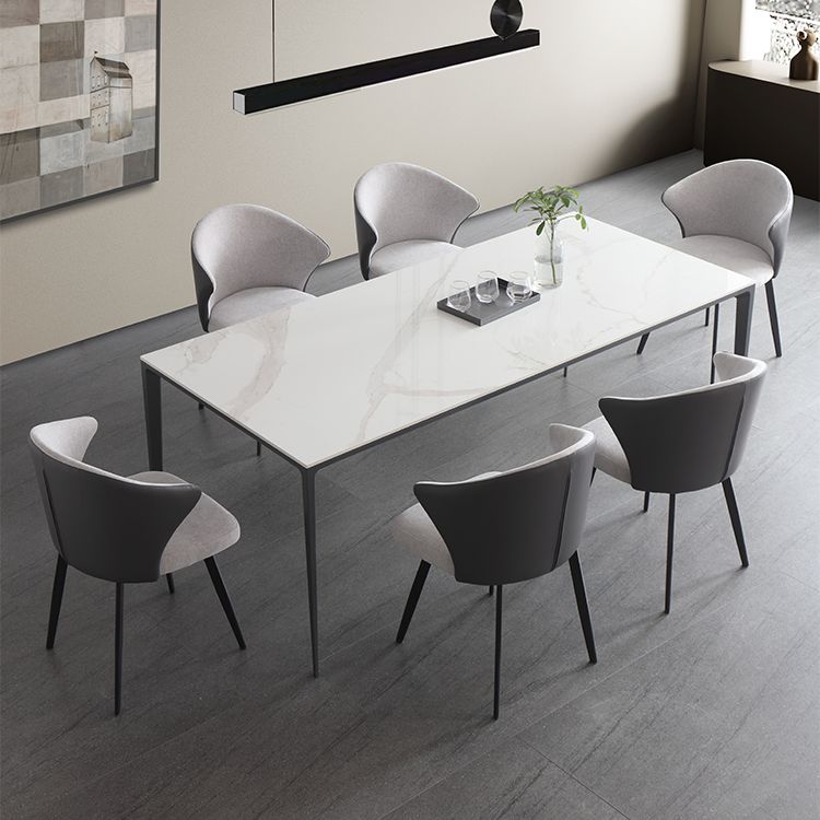 1/4/5/6/7 Pcs Metal Modern Dining Set with Rectangle Table Dinette Set