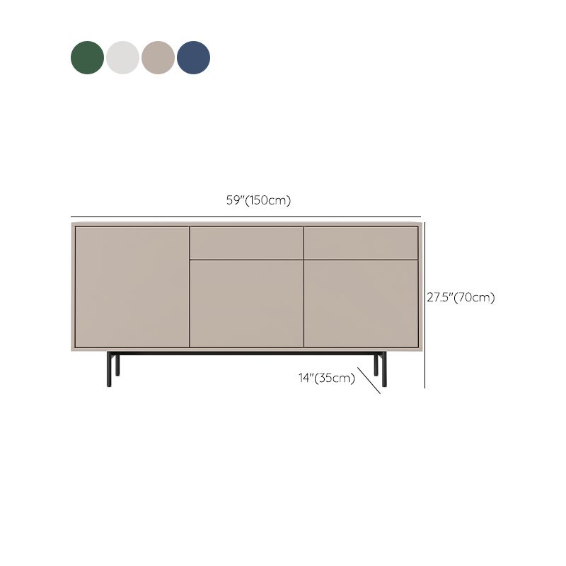 Wooden Rectangle Sideboard Modern Home Sideboard Cabinet with Drawers and Door