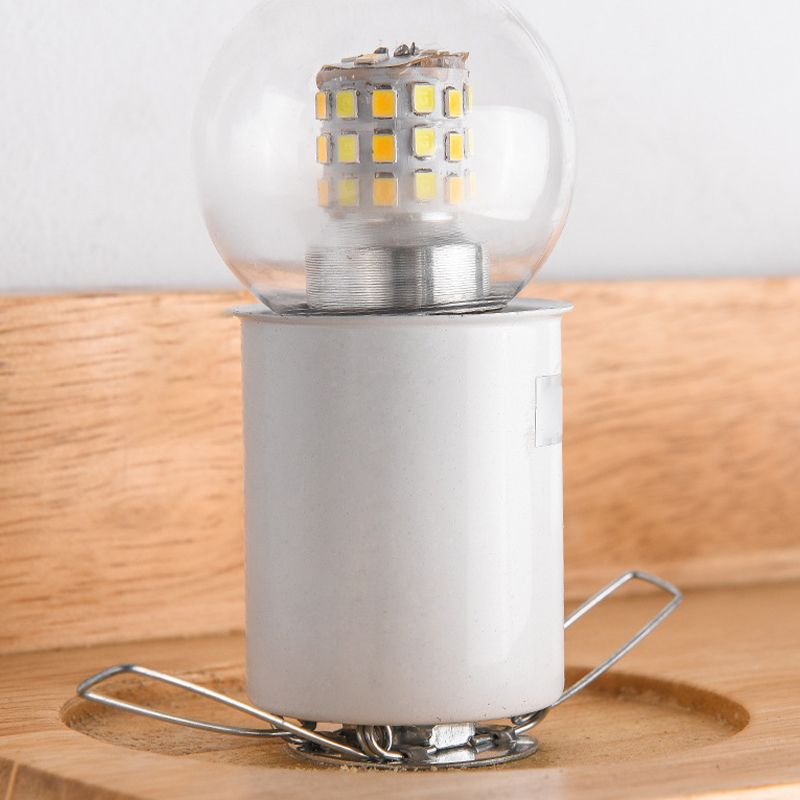 Modern Style House Shape Wall Light Wood 1 Light Sconces for Bedroom without Plant