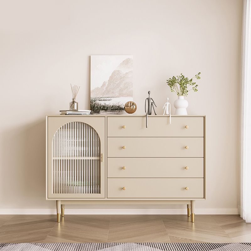 Glam Sideboard Table with Drawers Engineered Wood Buffet Table