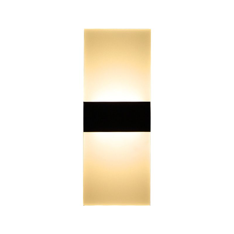 Black/White Rectangular LED Sconce Light Minimalist Acrylic Thinnest Wall Mounted Lamp in Warm/White Light, 11.5"/16" W