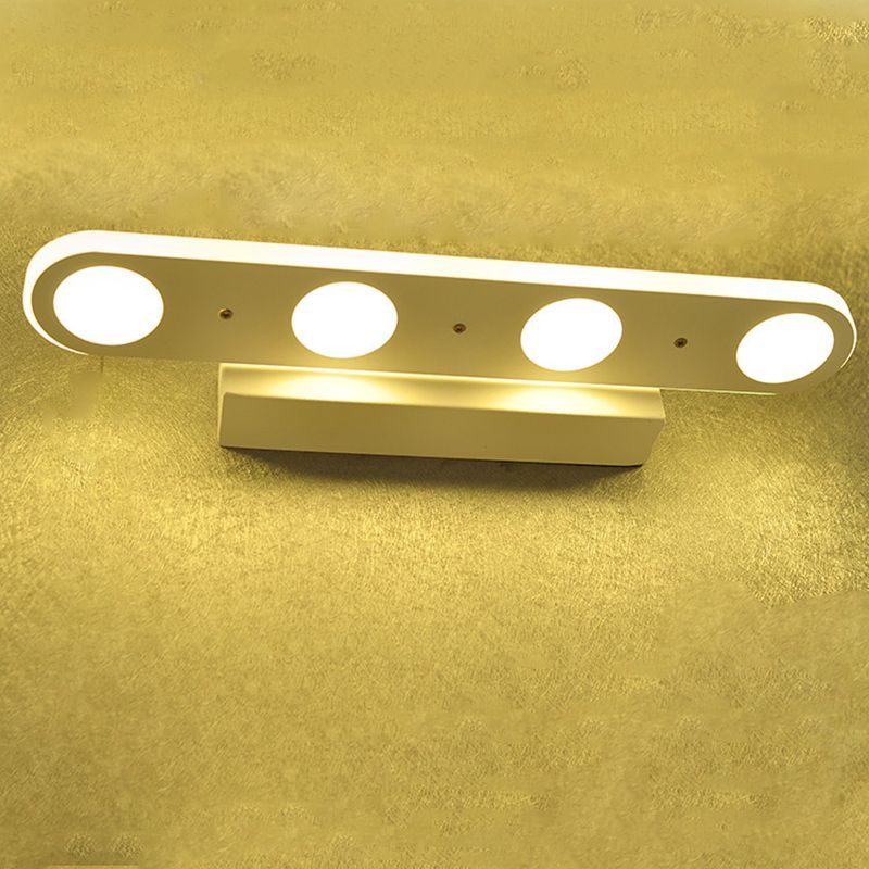 Contemporary Circles Wall Lighting Fixture Acrylic LED Bathroom Wall Mounted Lamp in White