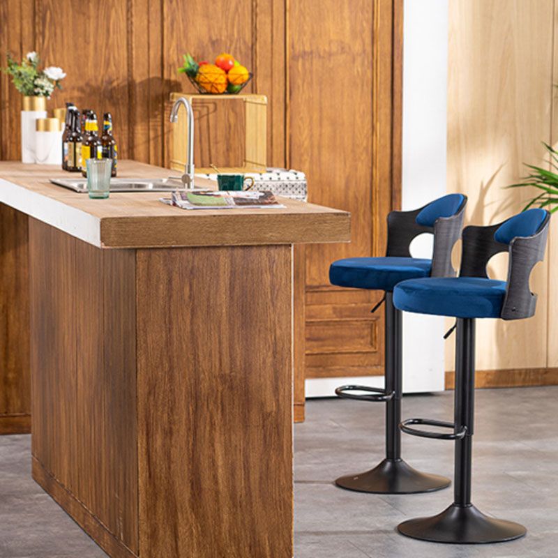 Contemporary Style Metal Bar Stool Footrest Counter Stool for Living Room