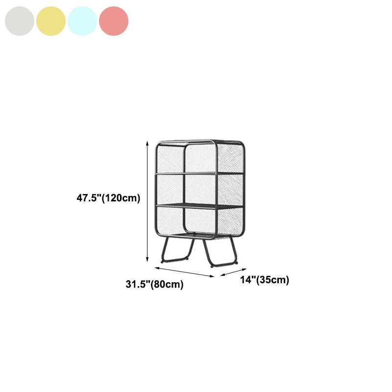 Modern Vertical Bookcase Metal Closed Storage Bookshelf for Bedroom , 31.5" W X 14" D