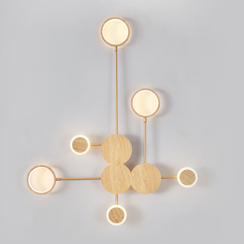 Wooden Wall Mount Light Modern LED Wall Light with Acrylic Shade for Bedroom