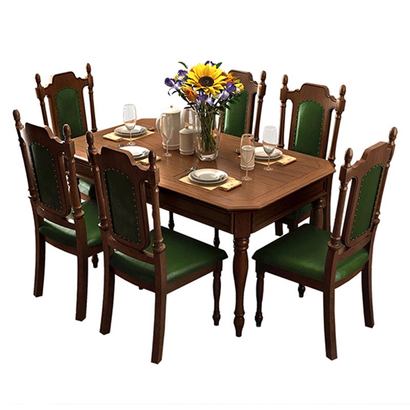 7 Piece Dining Table Sets Rectangle Solid Wood Dining Room Furniture Set