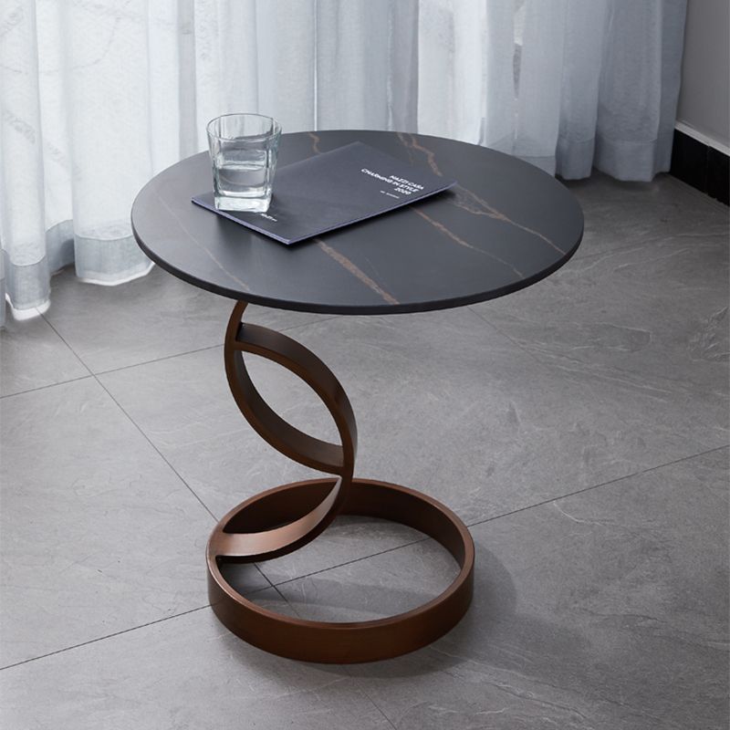 1 Single Slate Round Coffee Table Modern Cocktail Table for Living Room