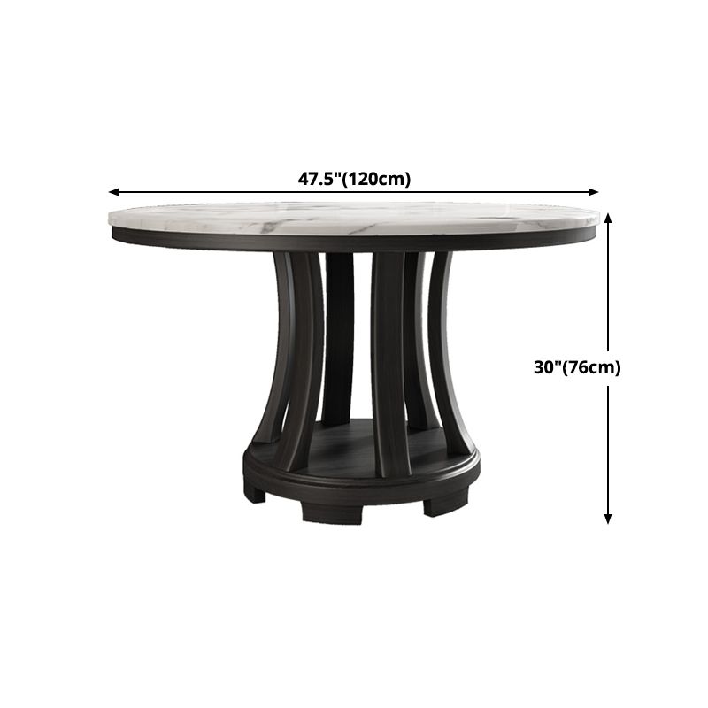 Mesa redonda del sitio de comedor sencille muebles de mármol con base de pedestal