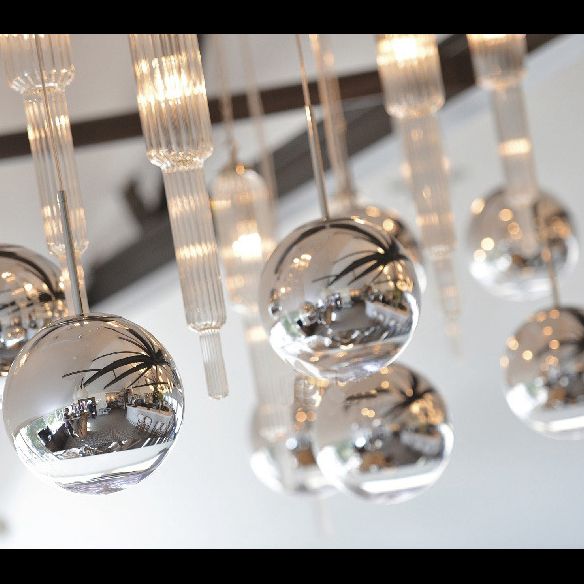 Sliver Electroplated Mirror Glass Globe Hanging Light Contemporary Simplicity 1-Light Pendant for Dining Room